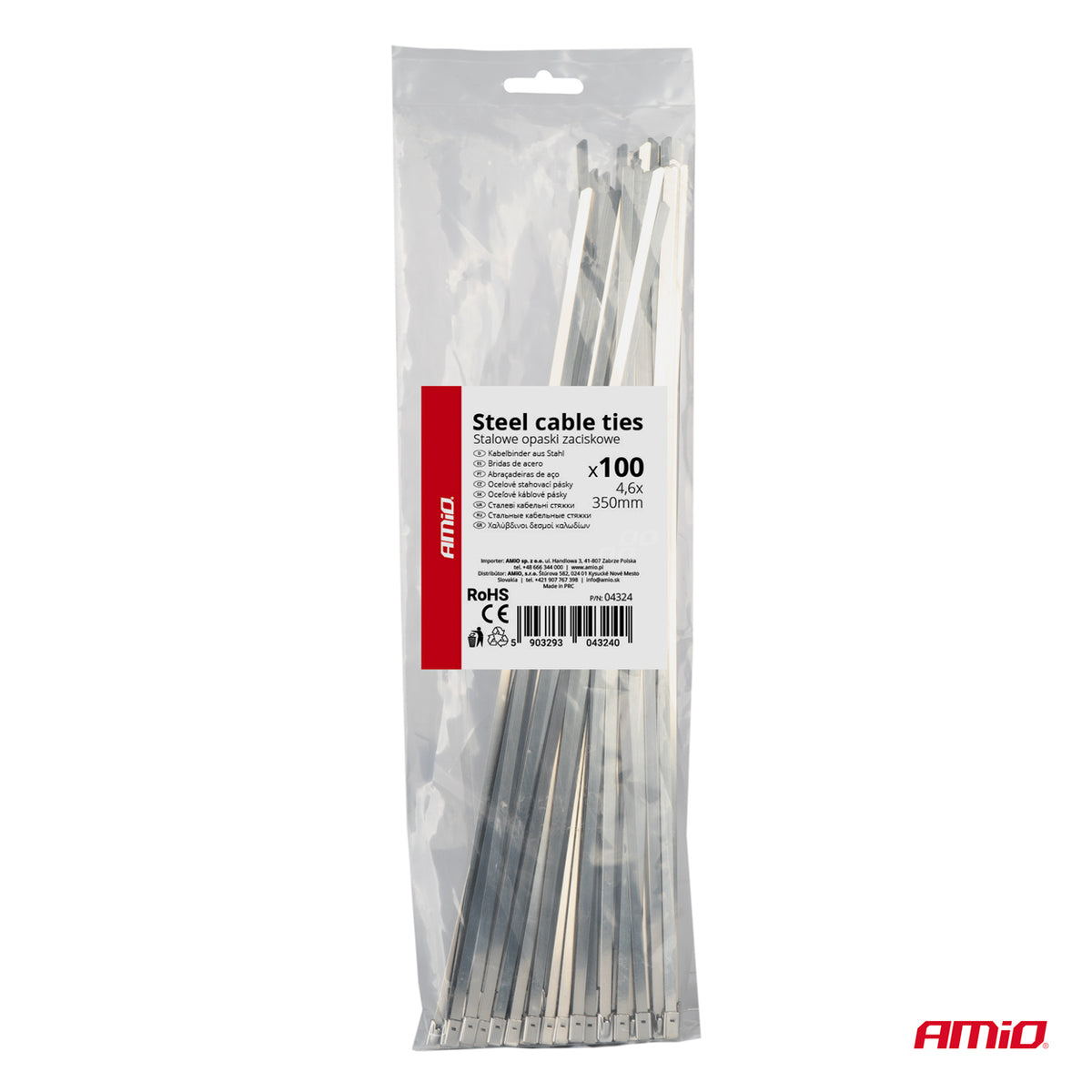 Ruostumattomat metallinippusiteet 4,6x350mm 100 kpl