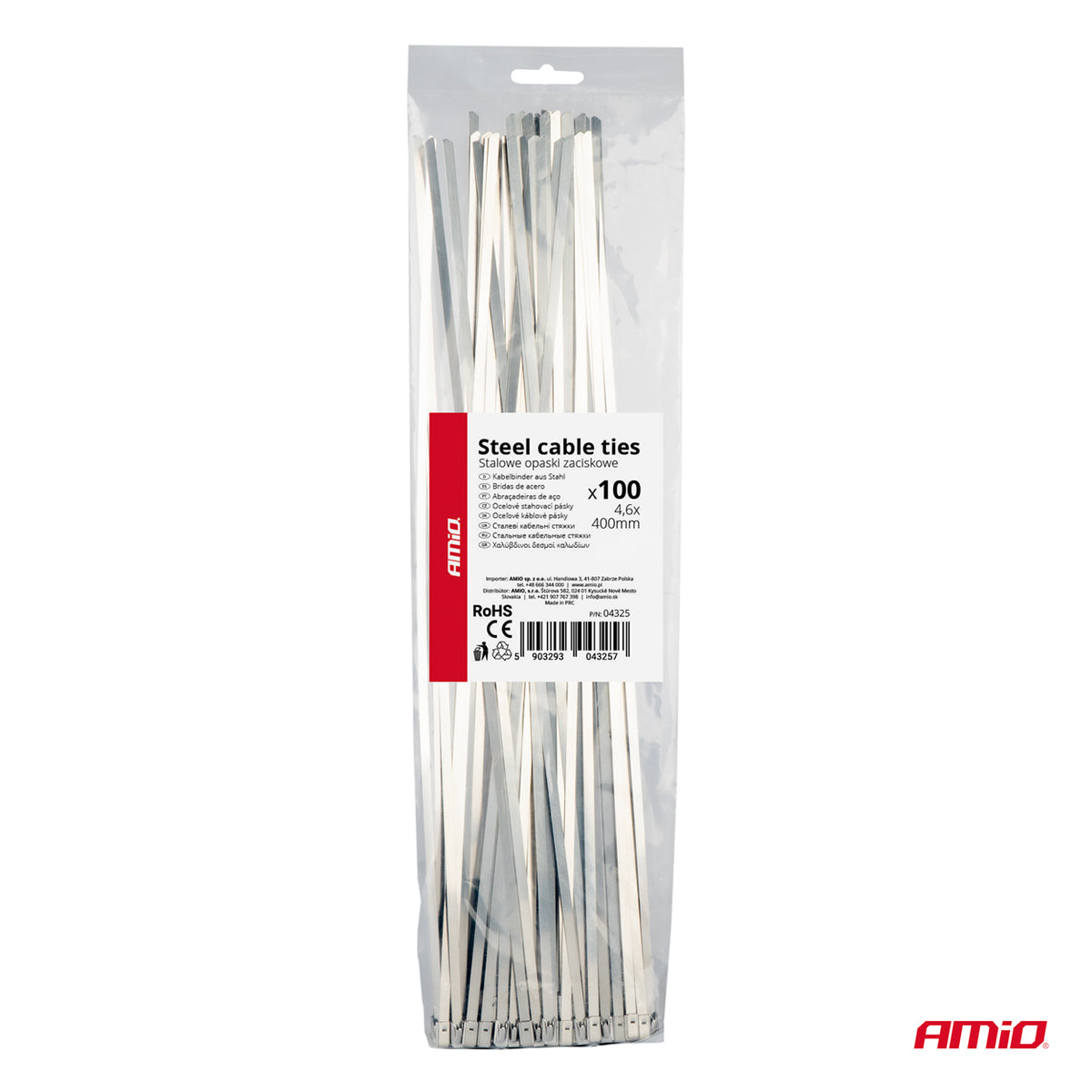 Ruostumattomat metallinippusiteet 4,6x400mm 100 kpl