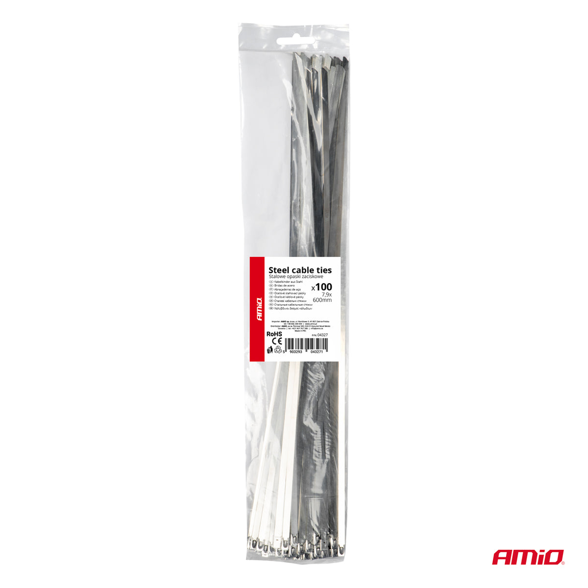 Ruostumattomasta teräksestä valmistetut metallikiristyssiteet 7,9x600mm 100 kpl