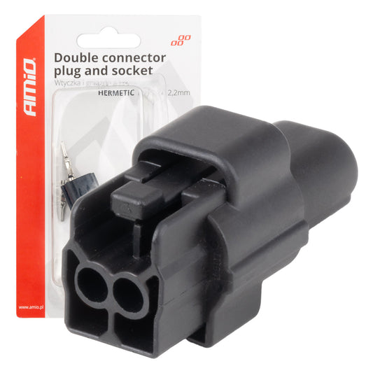 Liitin- ja pistokesarja 2-napainen, 2,2 mm