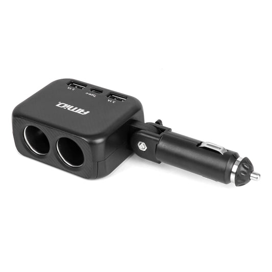 Jatkopistorasia 2x USB-A 1x USB-C 12V/24V 100W 180°