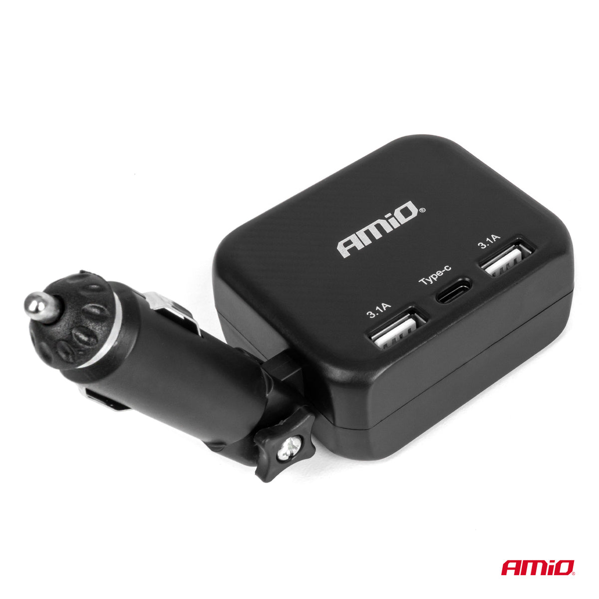 Jatkopistorasia 2x USB-A 1x USB-C 12V/24V 100W 180°