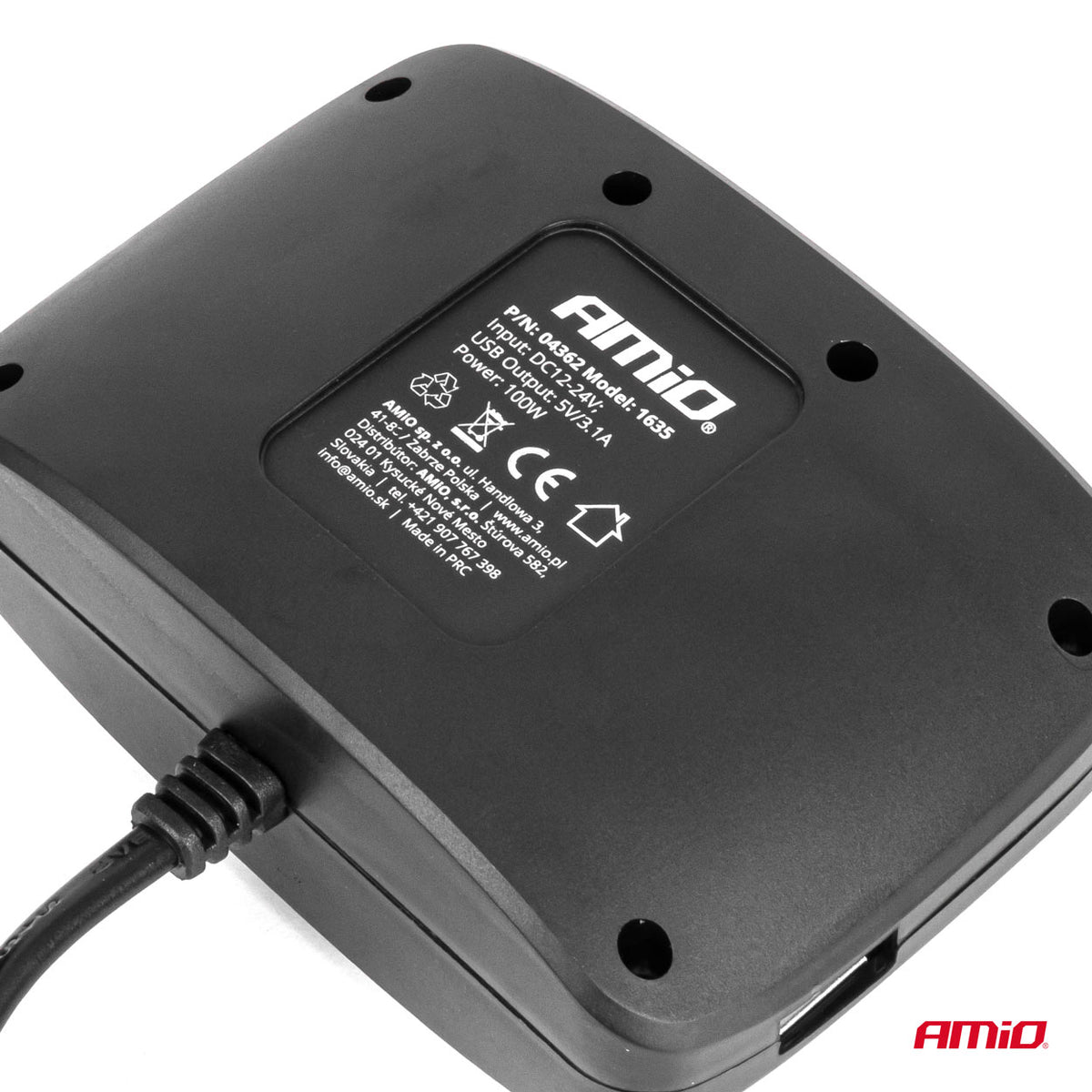 Jatkojohto 2x USB-A ON/OFF-kytkimellä 12V/24V 100W 70cm