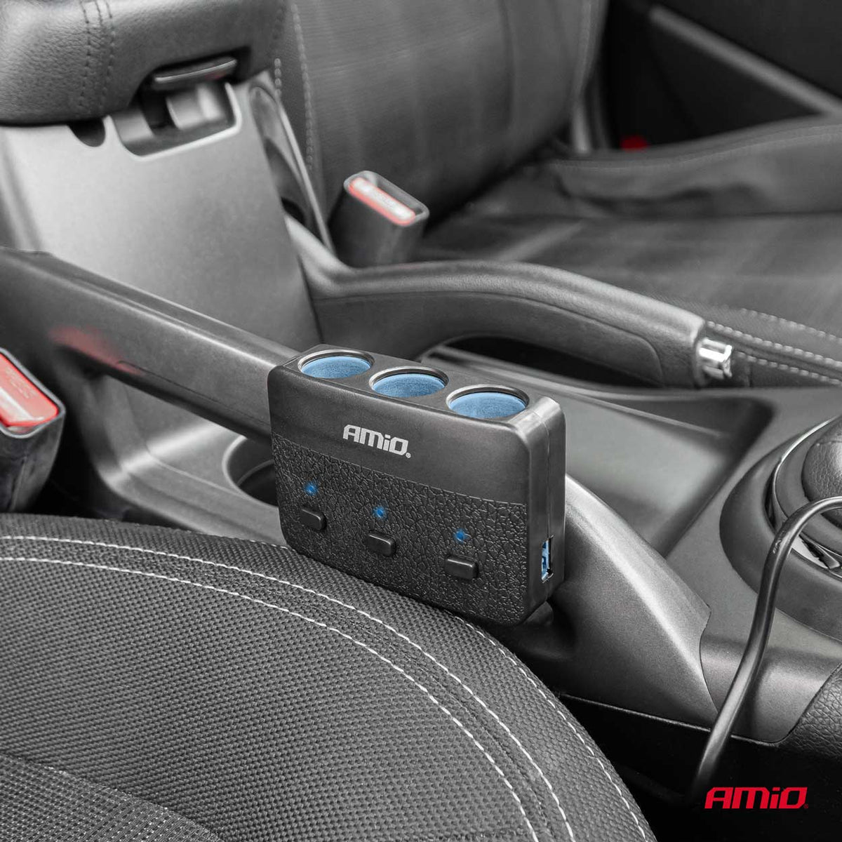 Jatkojohto 2x USB-A ON/OFF LED 12V/24V 100W 70cm