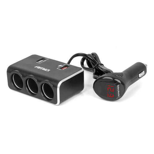Jatkojohto 2x USB QC3.0 12V/24V 120W 80cm