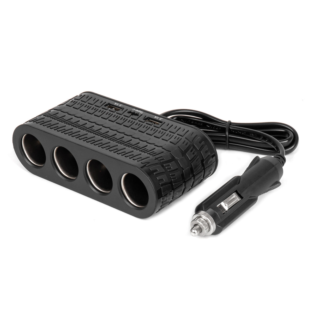 Jatkopistorasia 2x USB-A 1x USB-C 12V/24V 120W 80cm