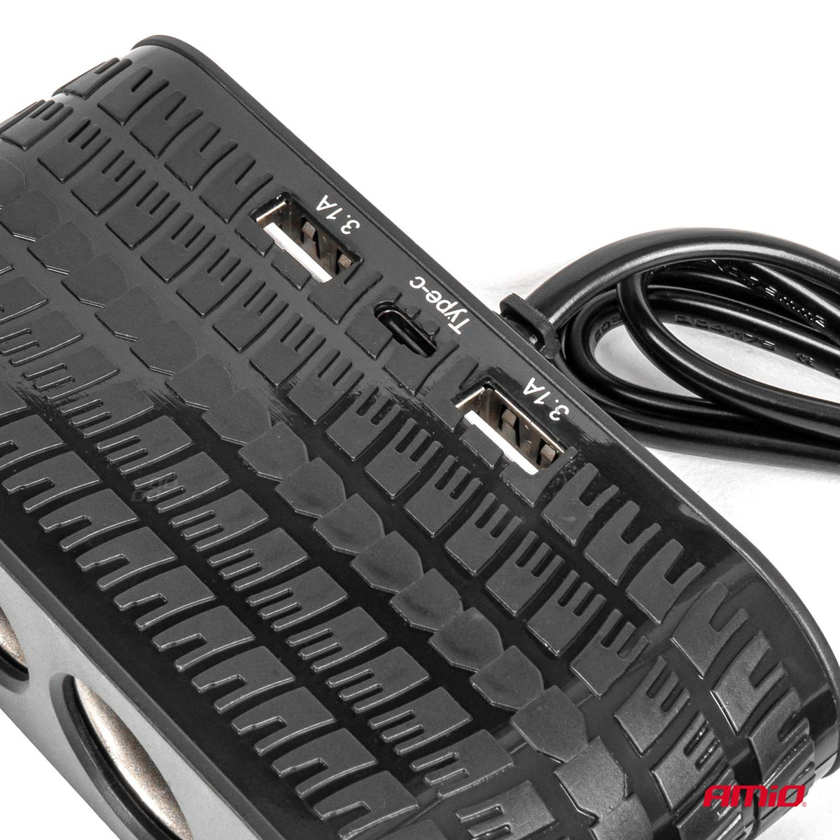 Jatkopistorasia 2x USB-A 1x USB-C 12V/24V 120W 80cm
