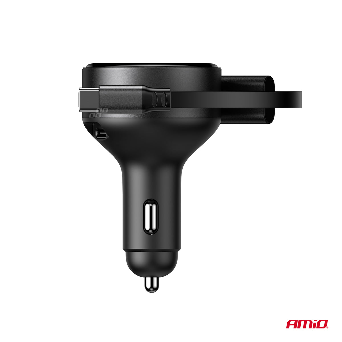 Sisäänvedettävä autolaturi C-kaapeli + Lightning-kaapeli + USB-C-liitäntä 12/24 V 60 W