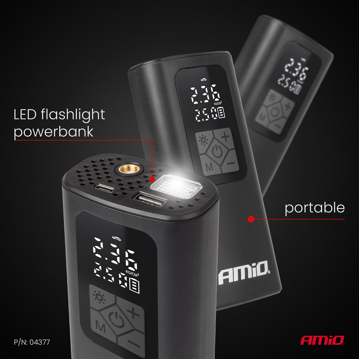 Akku-autokompressori LED USB-C 40 W