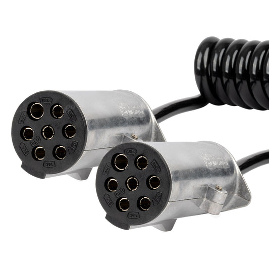 Perävaunu spiraaliliitin 2x 7-napainen tyyppi N 5m 24V