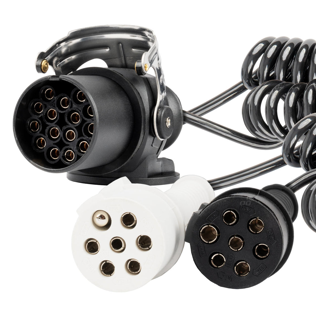 Perävaunu spiraaliliitin TIR 2x 7-napainen 15-napainen tyyppi N/S 5m 24V
