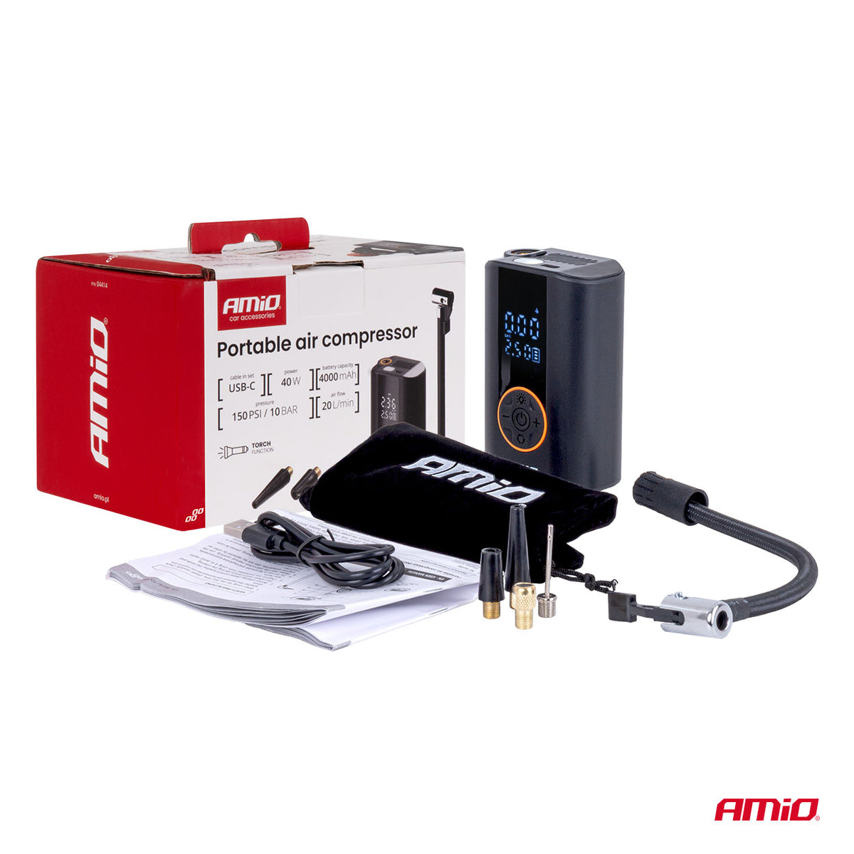 Akku-autokompressori LED 40 W USB-C ACOMP-25