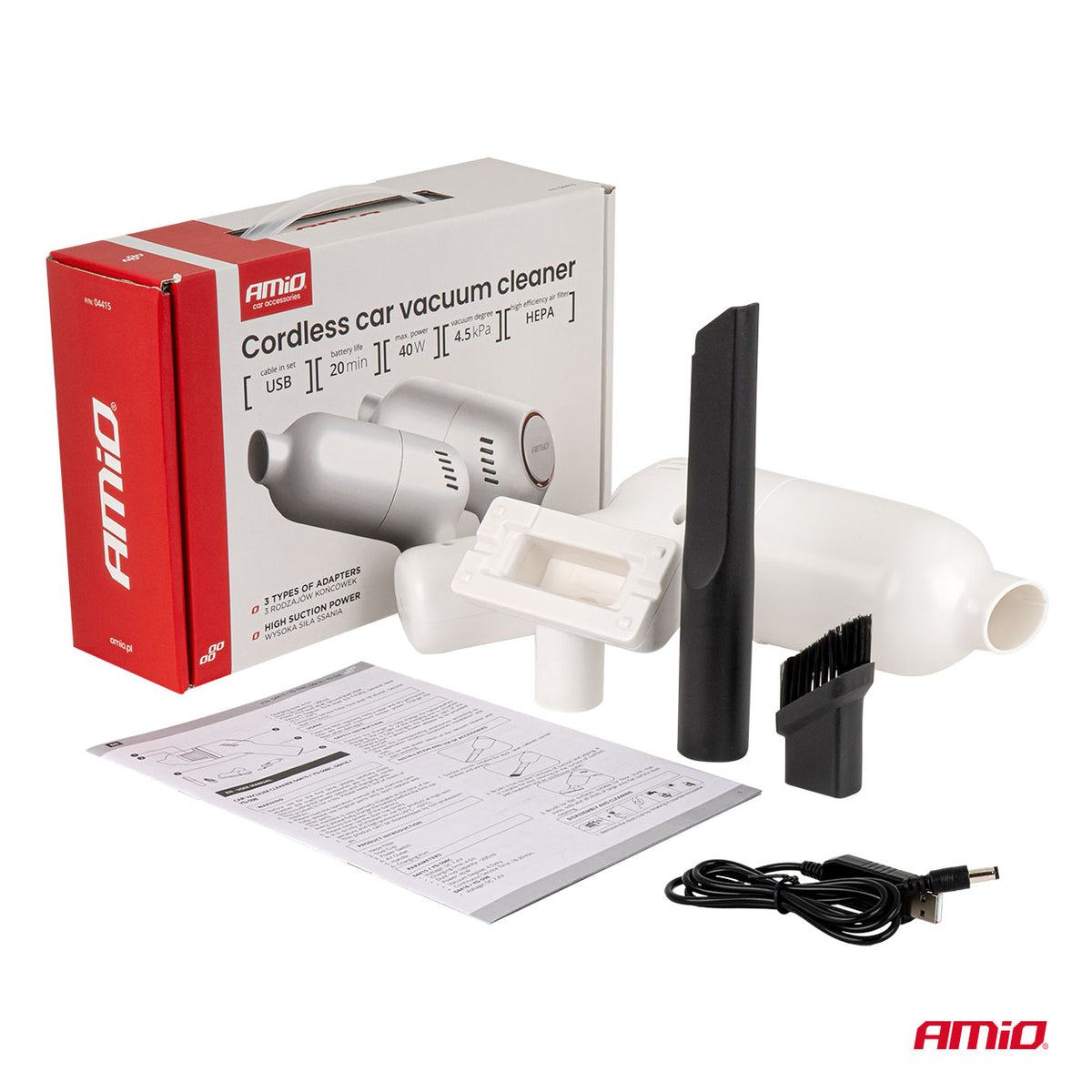 Langaton autopölynimuri 40 W 4,5 kPa USB-C VC-07 HEPA