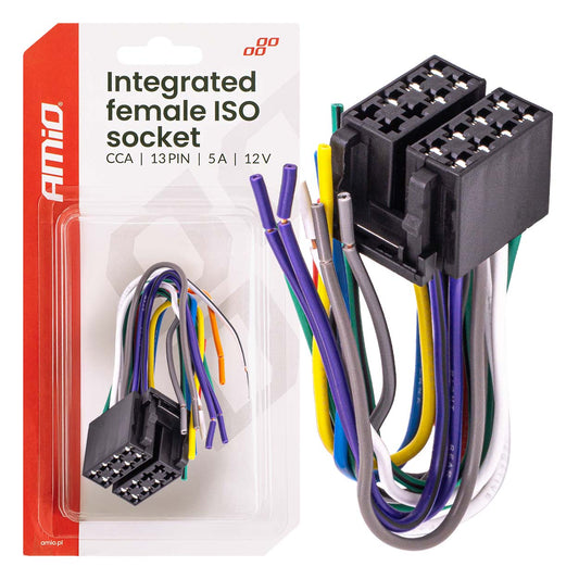 Integroitu naaras ISO-liitin ISO CCA 13-napainen 5A 12V