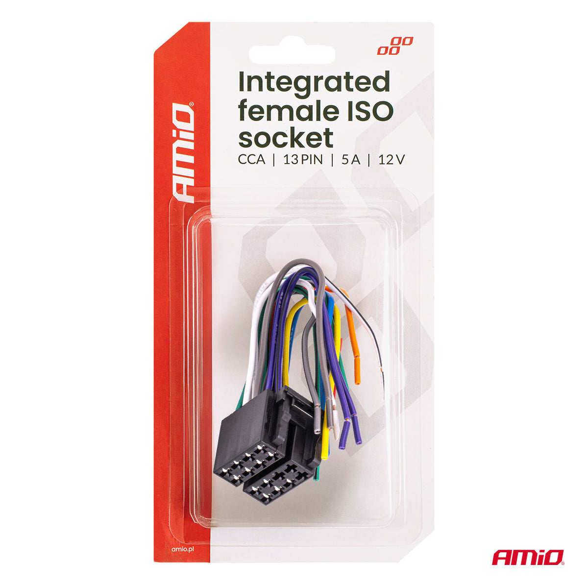 Integroitu naaras ISO-liitin ISO CCA 13-napainen 5A 12V
