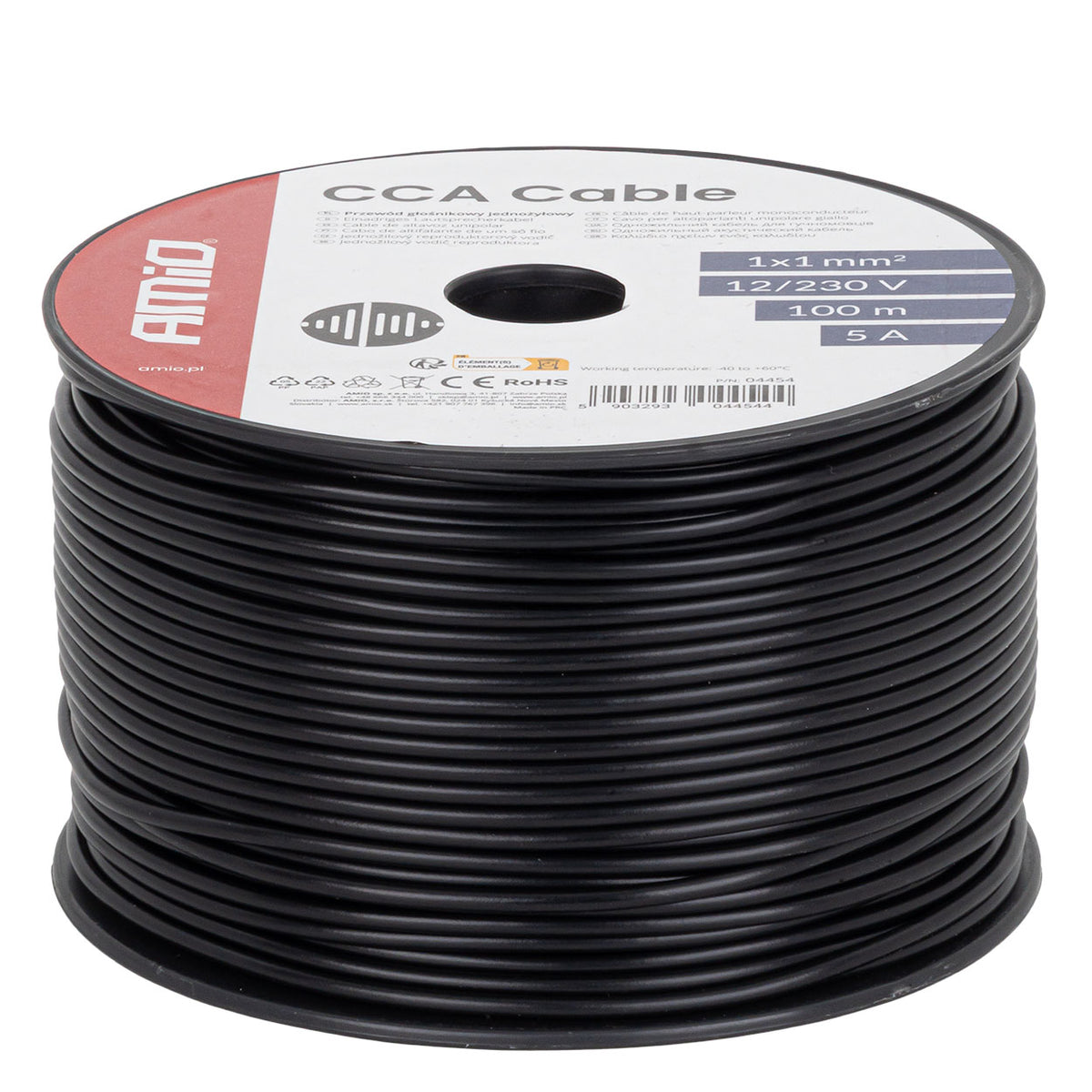 Yksijohtiminen kaiutinkaapeli CCA 1x1 mm² 100 m 5 A 12/230 V