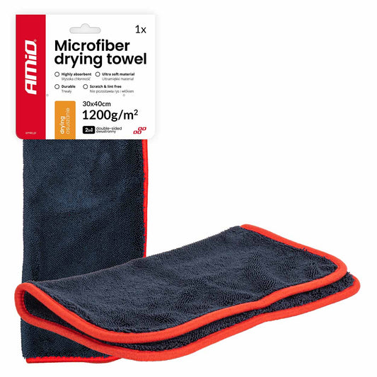 Mikrokuituliina kuivaukseen 1200gsm 30x40cm AMIO-04491