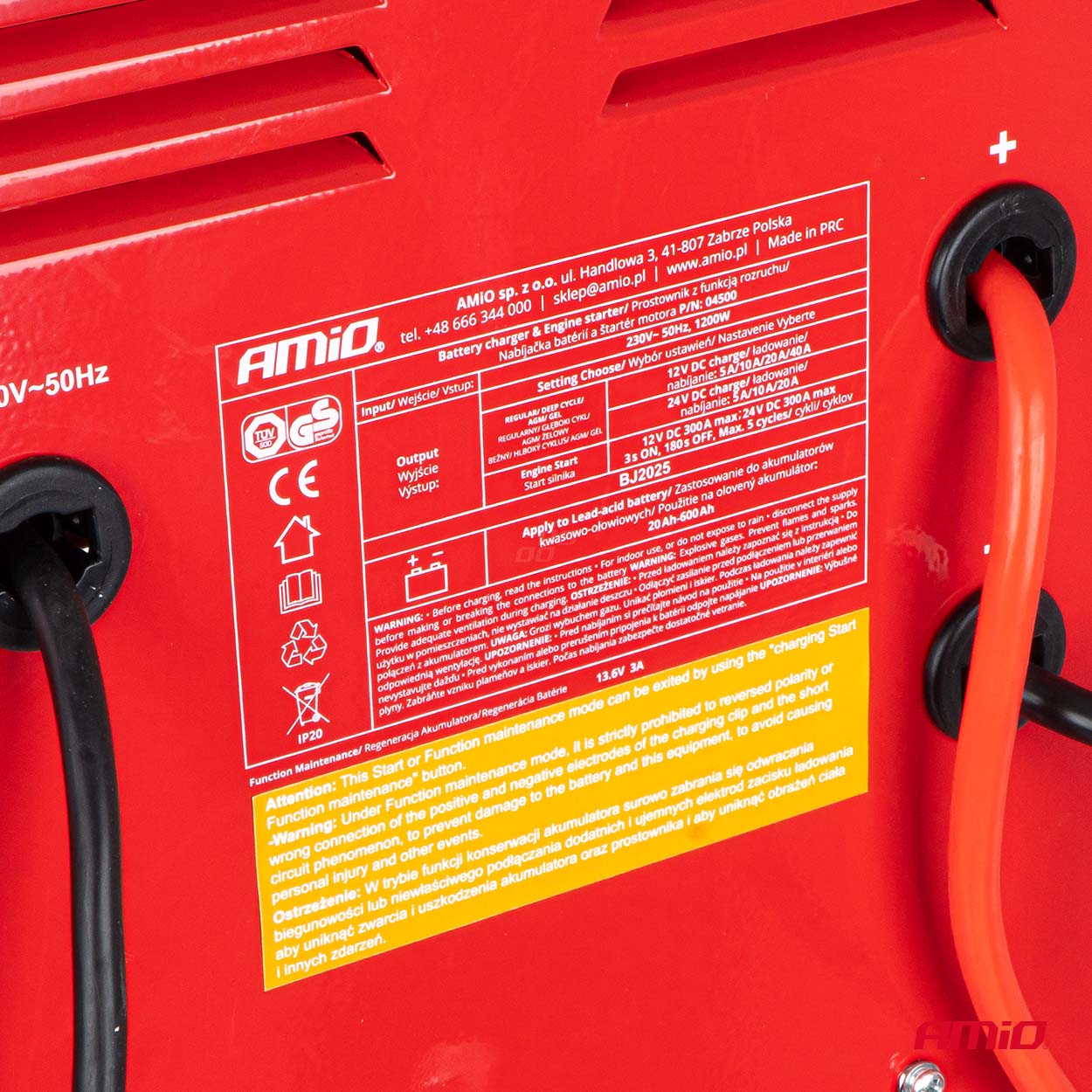 Auton akkulaturi ja käynnistysapu max. 40 A 12 V 24 V Käynnistys 300 A AMIO-04500