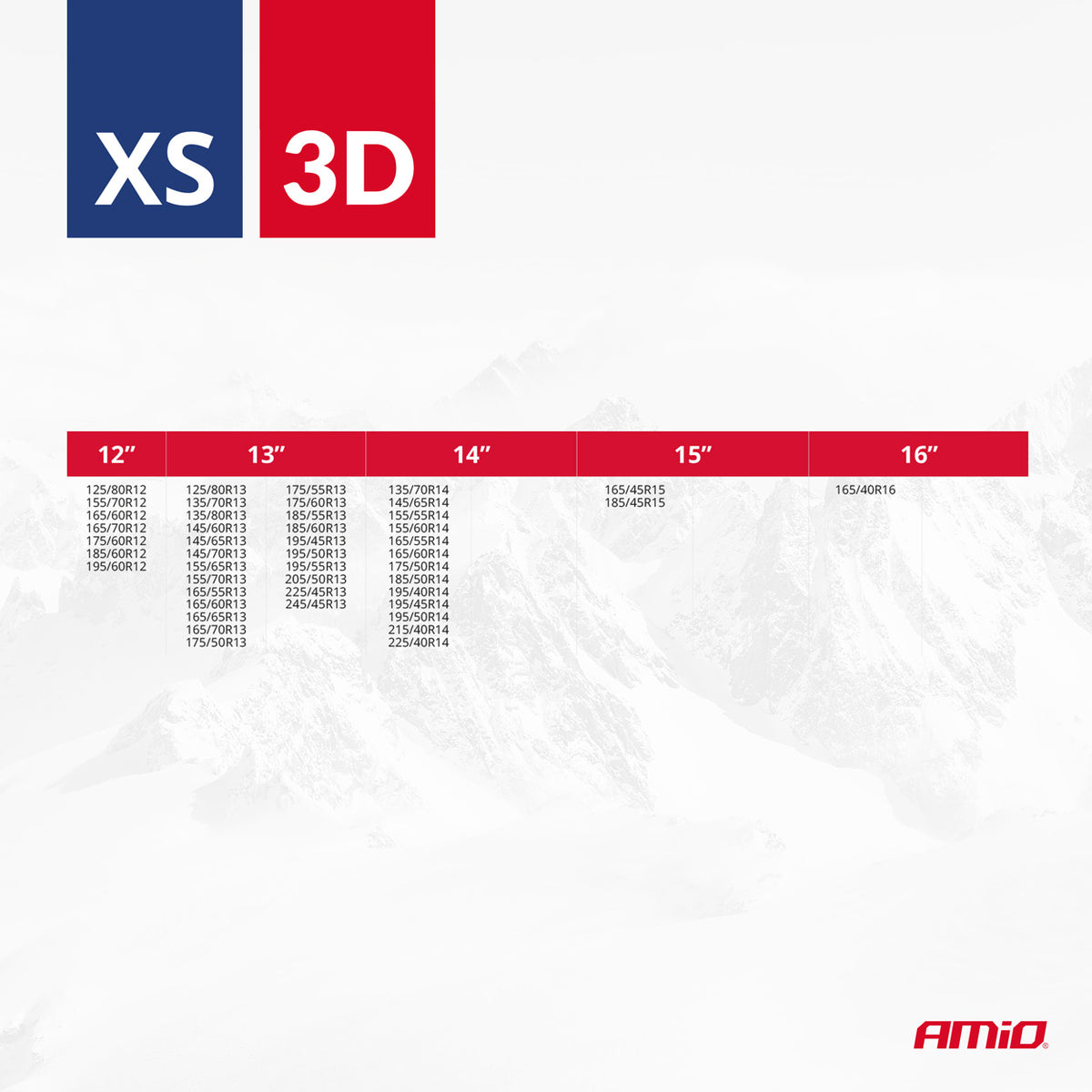 Tekstiililumiketjut 3D XS EN16662-1 ÖNORM V5121 2 kpl