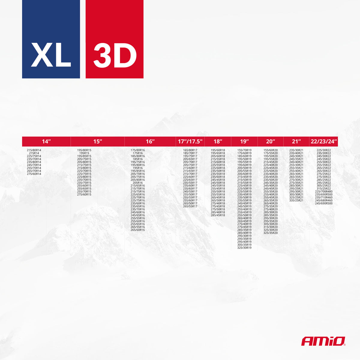 Tekstiililumiketjut 3D XL EN16662-1 ÖNORM V5121 2 kpl