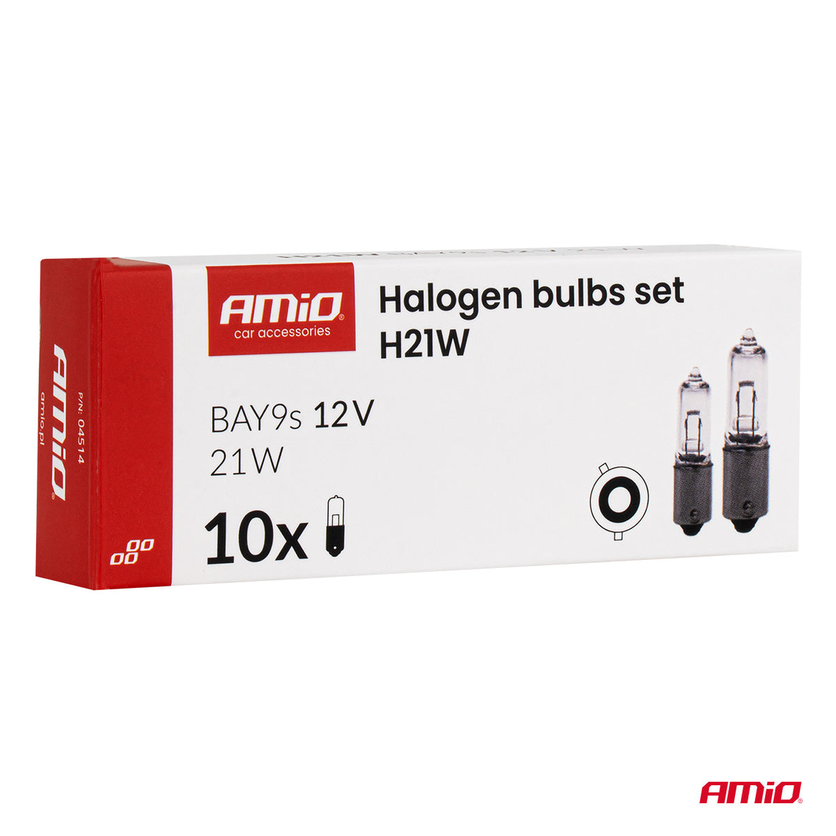 Halogeenipolttimo H21W 12 V 21 W BAY9s 10 kpl