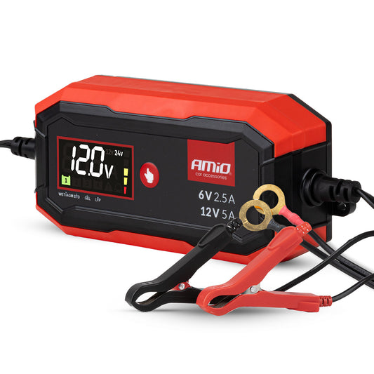 Digitaalinen akkulaturi AGM GEL STD LiFePo4 MAX 5A 6/12V PRO AMIO-04527