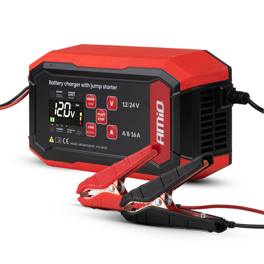 Digitaalinen akkulaturi BOOST AGM GEL STD LiFePo4 MAX 16A 12/24V PRO AMIO-04529