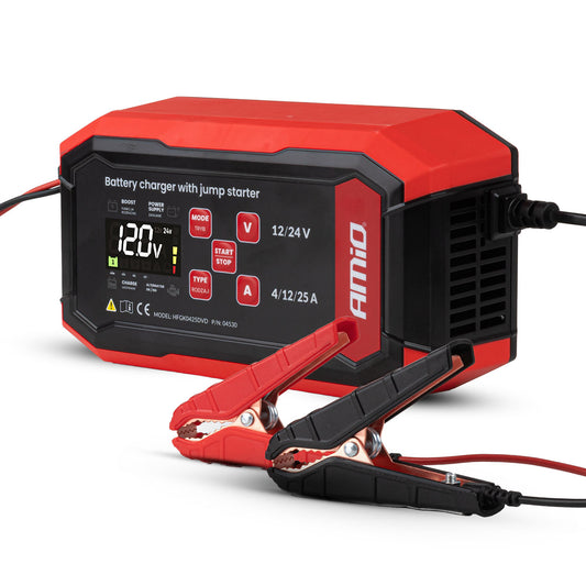 Digitaalinen akkulaturi BOOST AGM GEL STD LiFePo4 MAX 25A 12/24V PRO AMIO-04530