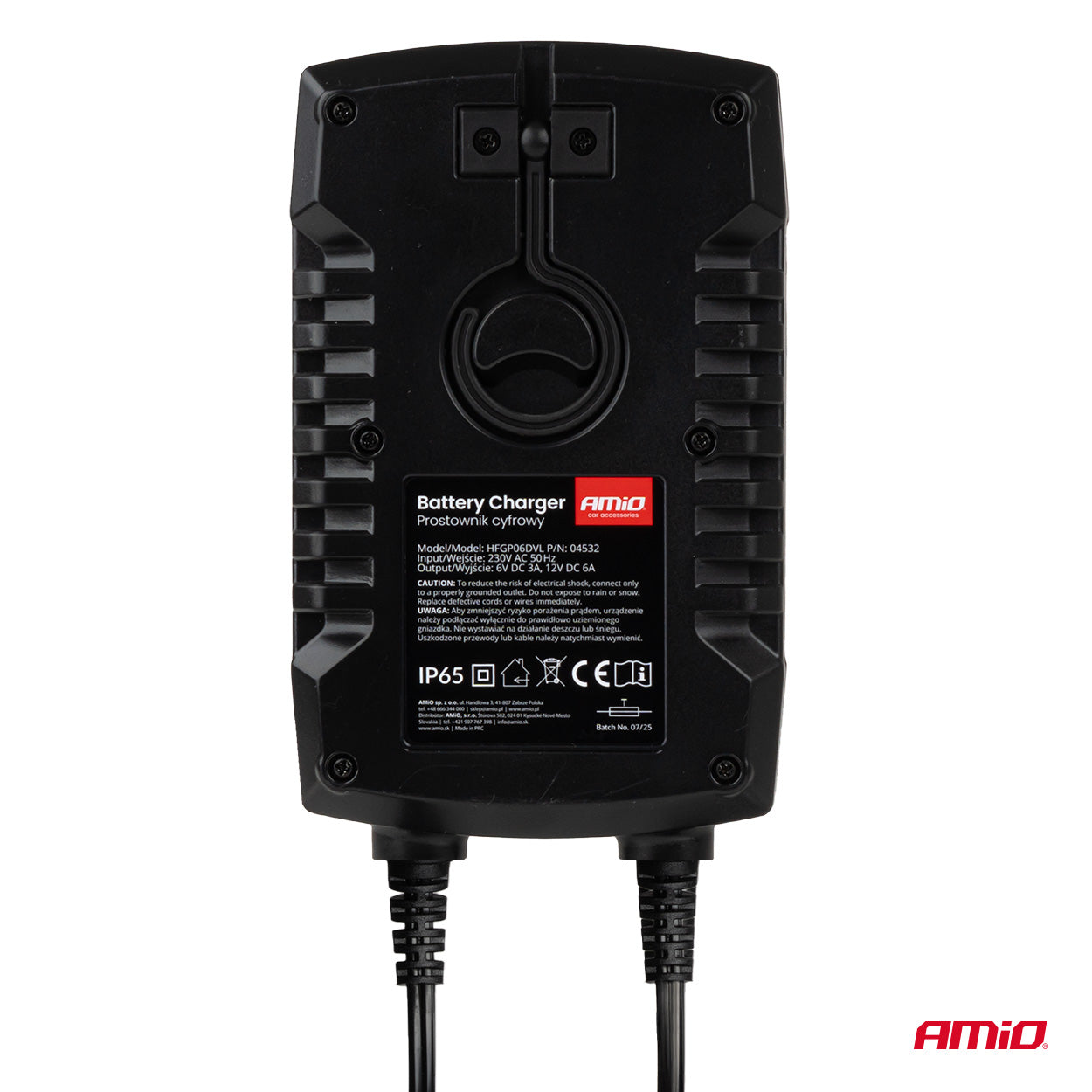 Digitaalinen akkulaturi AGM GEL STD LiFePo4 MAX 6A 6/12V PRO HOOK AMIO-04532