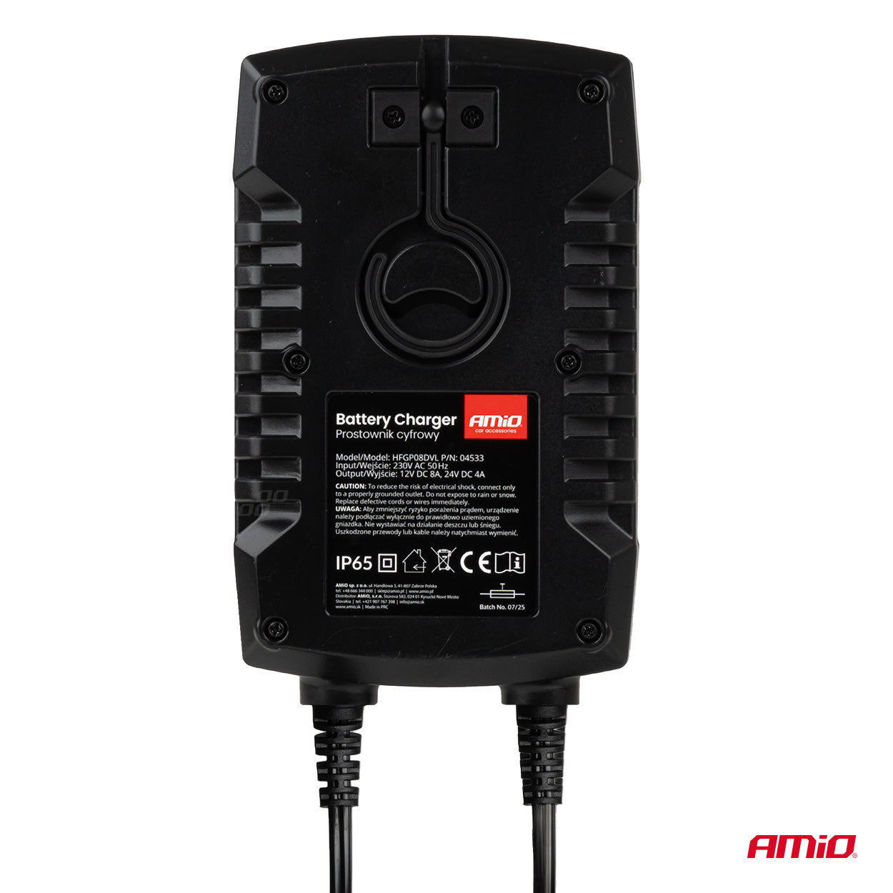Digitaalinen akkulaturi AGM GEL STD LiFePo4 MAX 8A 12/24V PRO HOOK AMIO-04533
