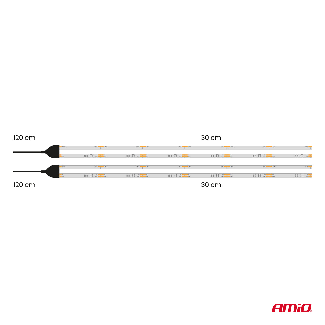 LED-Autostreifen COB valkoinen 2x30 cm 12 V AMIO-04569