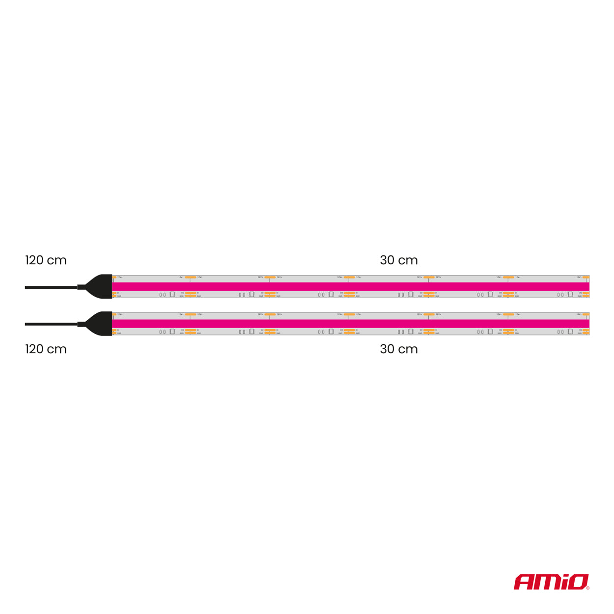 LED-Autostreifen COB rosa 2x30 cm 12 V AMIO-04570