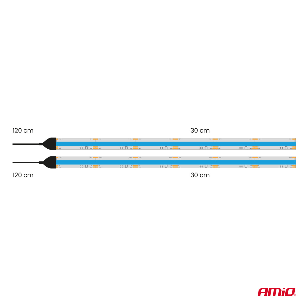 LED-Autostreifen COB blau 2x30 cm 12 V AMIO-04571