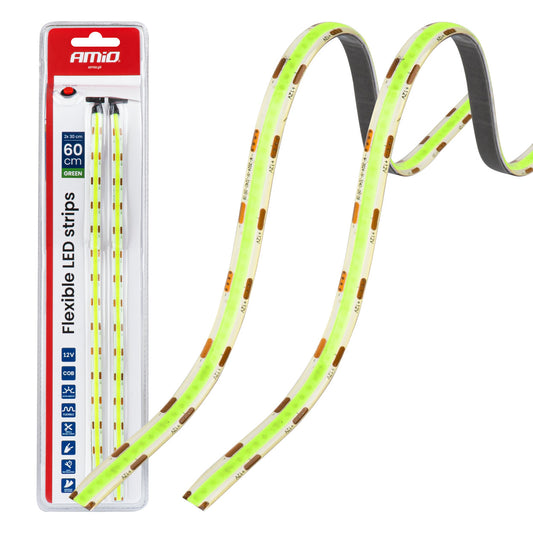 LED-Autostreifen COB vihreä, 2 x 30 cm, 12 V, AMIO-04573