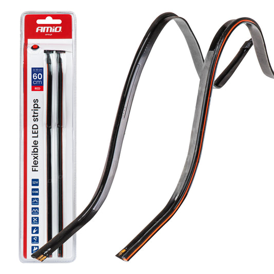 LED-autoteippivalo sivulle punainen 2x30 cm 12 V AMIO-04576