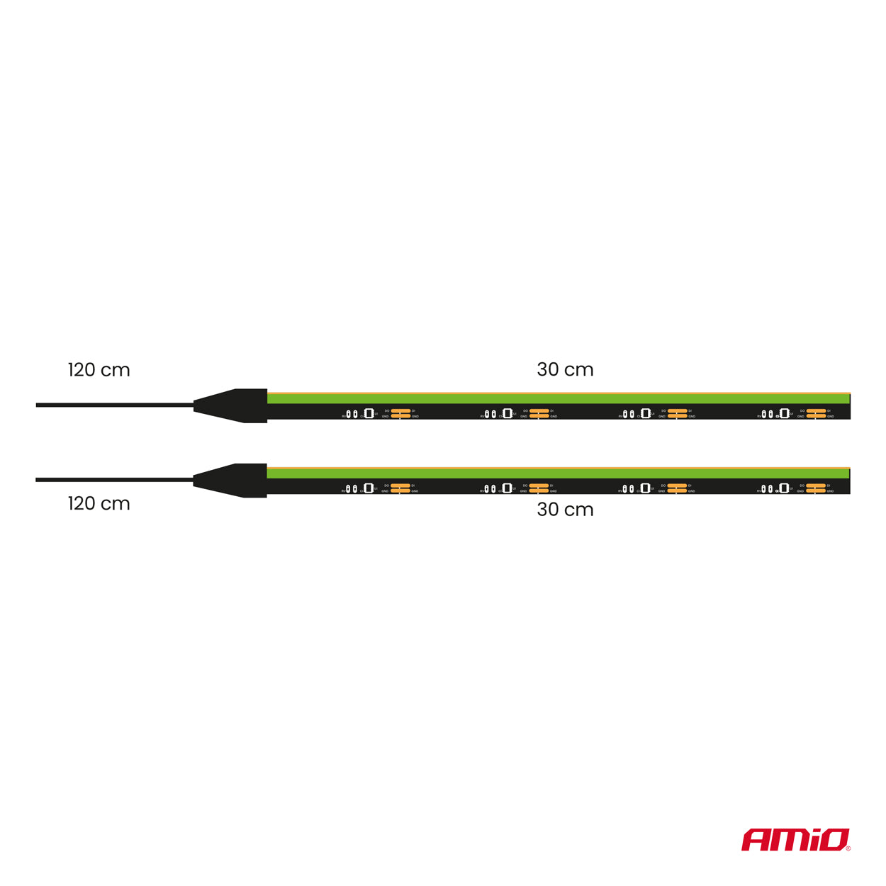 LED-Autostreifen COB sivulle vihreä 2x30 cm 12 V AMIO-04577