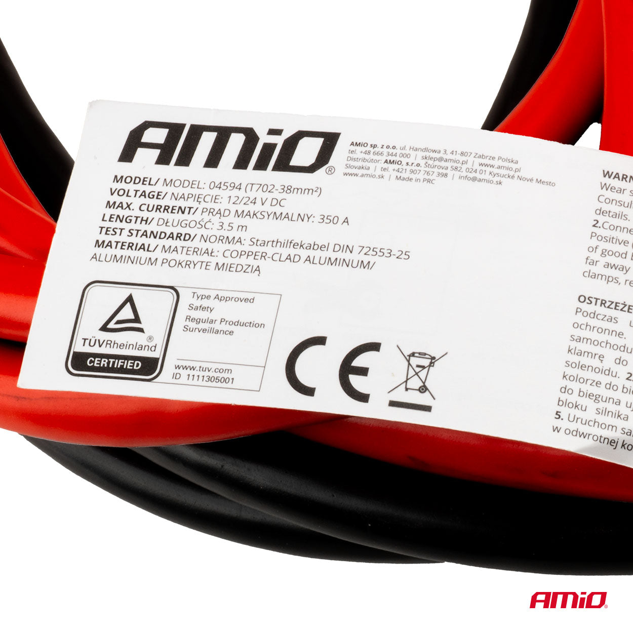 Starthilfekabel 350A 3.5m TÜV AMIO-04594