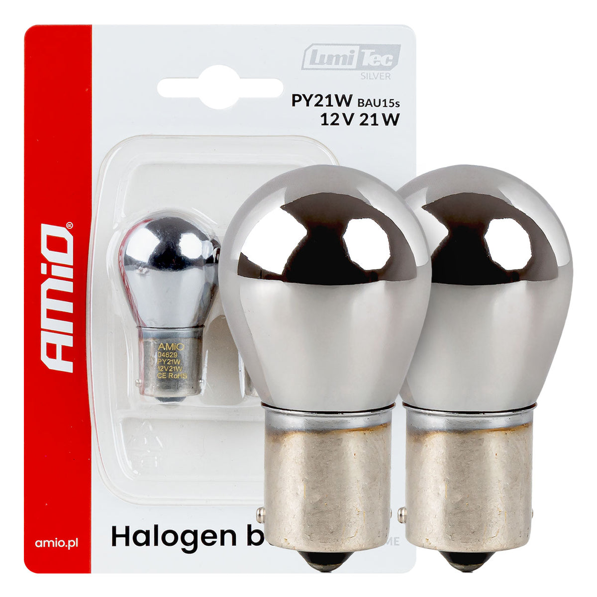 Halogeenipolttimo PY21W 12V 21W BAU15S LumiTec CHROME 2 kpl
