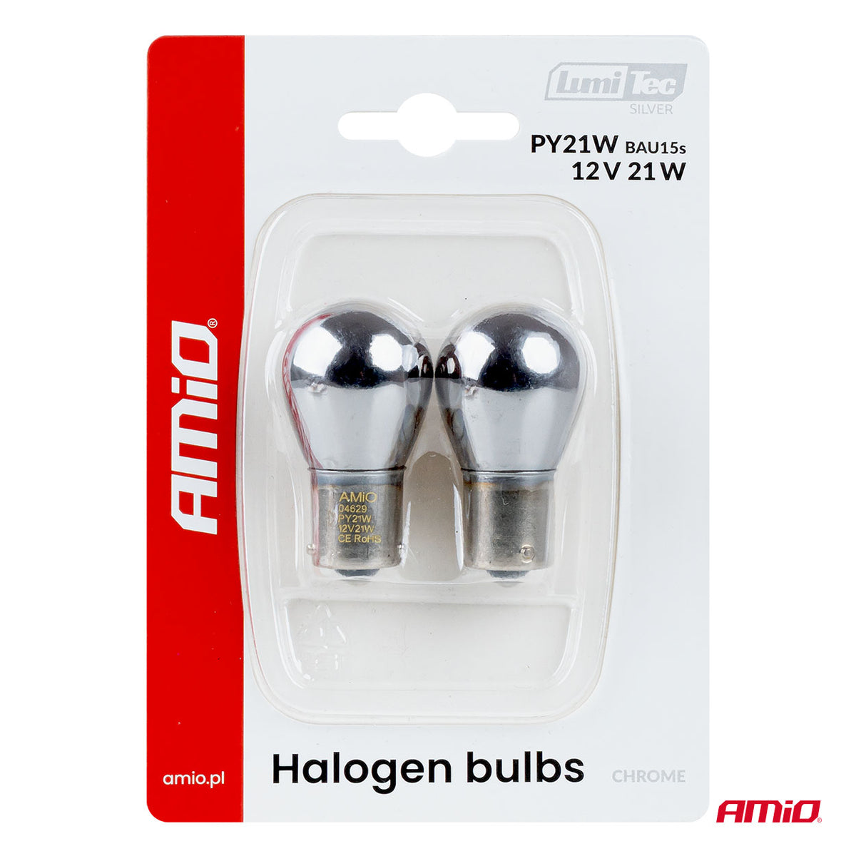 Halogeenipolttimo PY21W 12V 21W BAU15S LumiTec CHROME 2 kpl