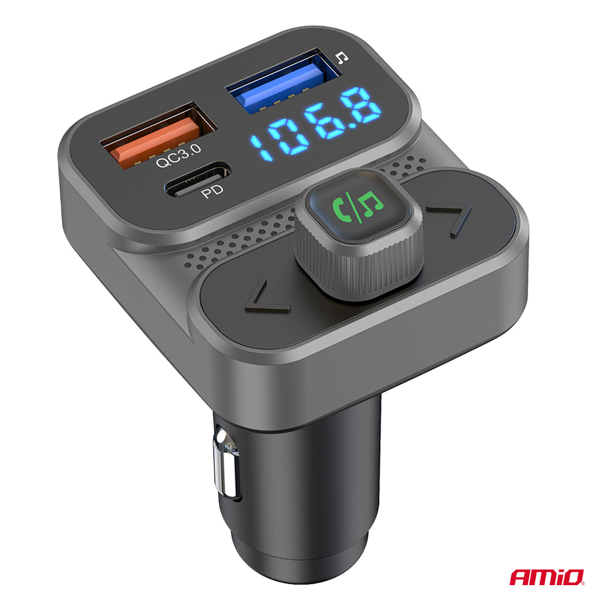 FM-lähetin 2×USB-A 1×USB 12 V 24 V