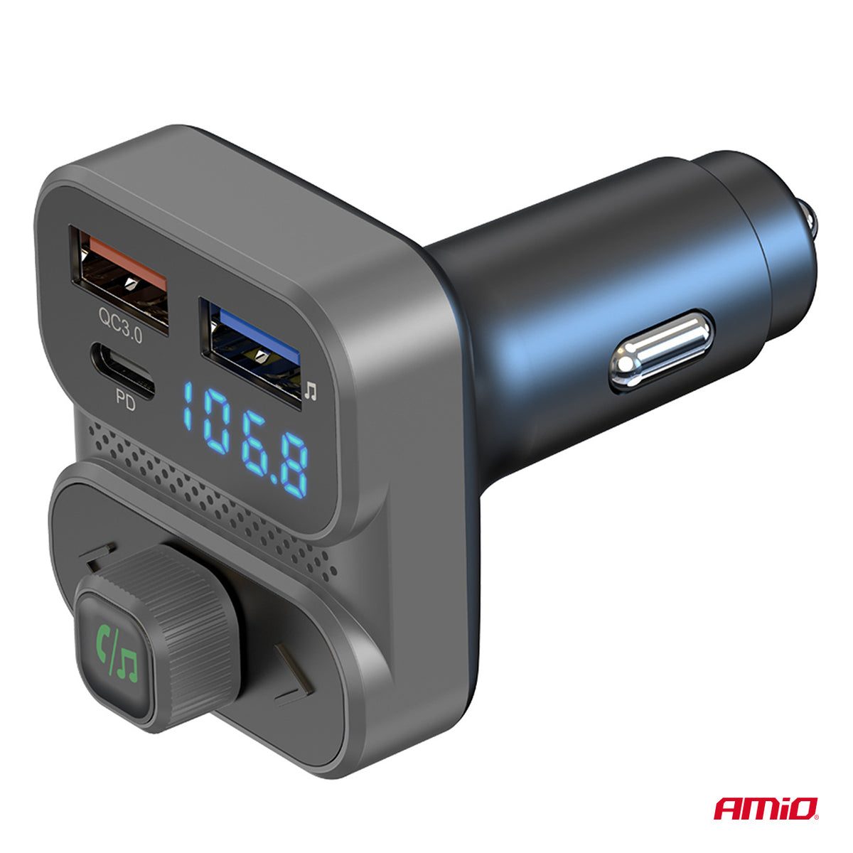 FM-lähetin 2×USB-A 1×USB 12 V 24 V