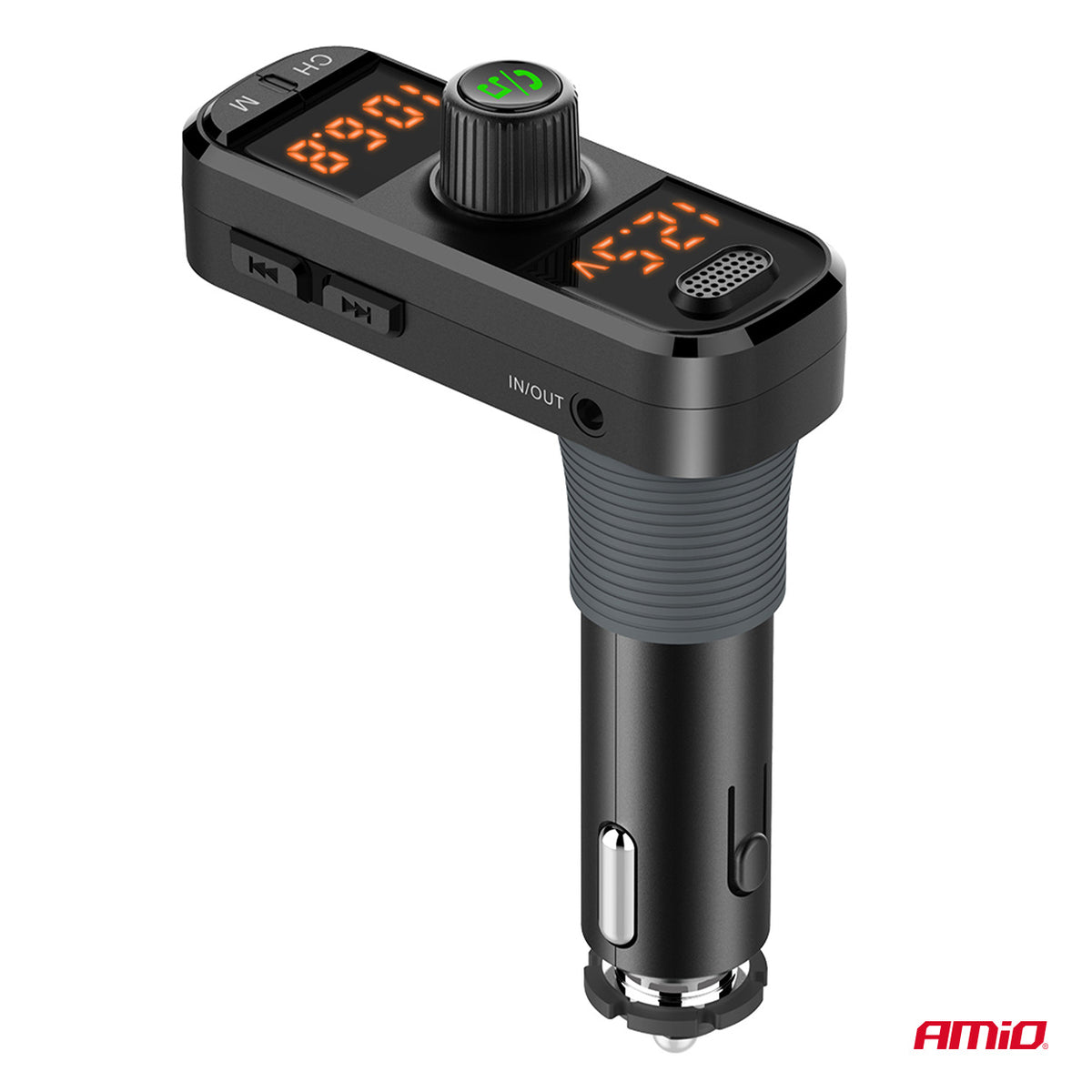 FM-lähetin 2×USB-A 1×USB-C microSD 12 V 24 V