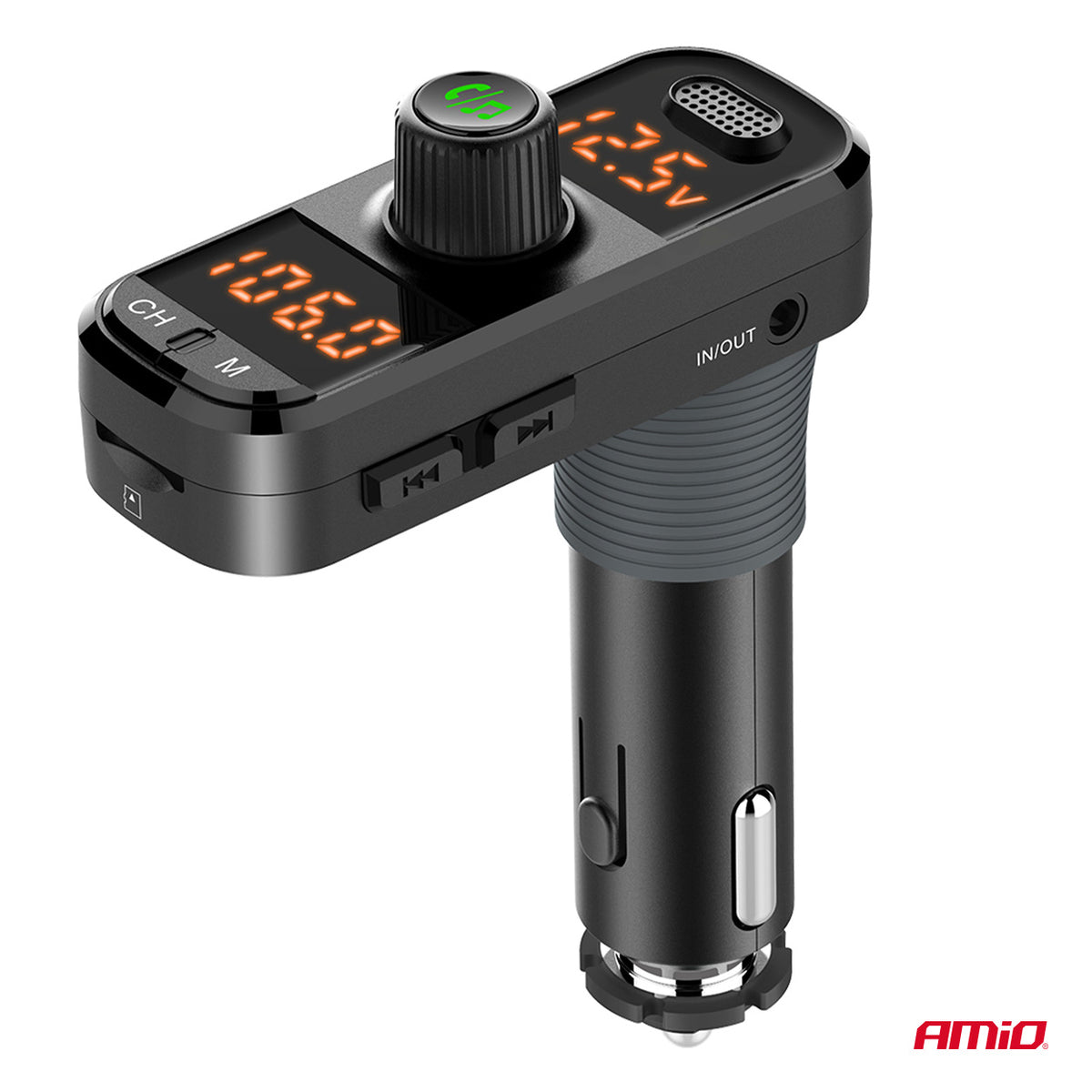 FM-lähetin 2×USB-A 1×USB-C microSD 12 V 24 V