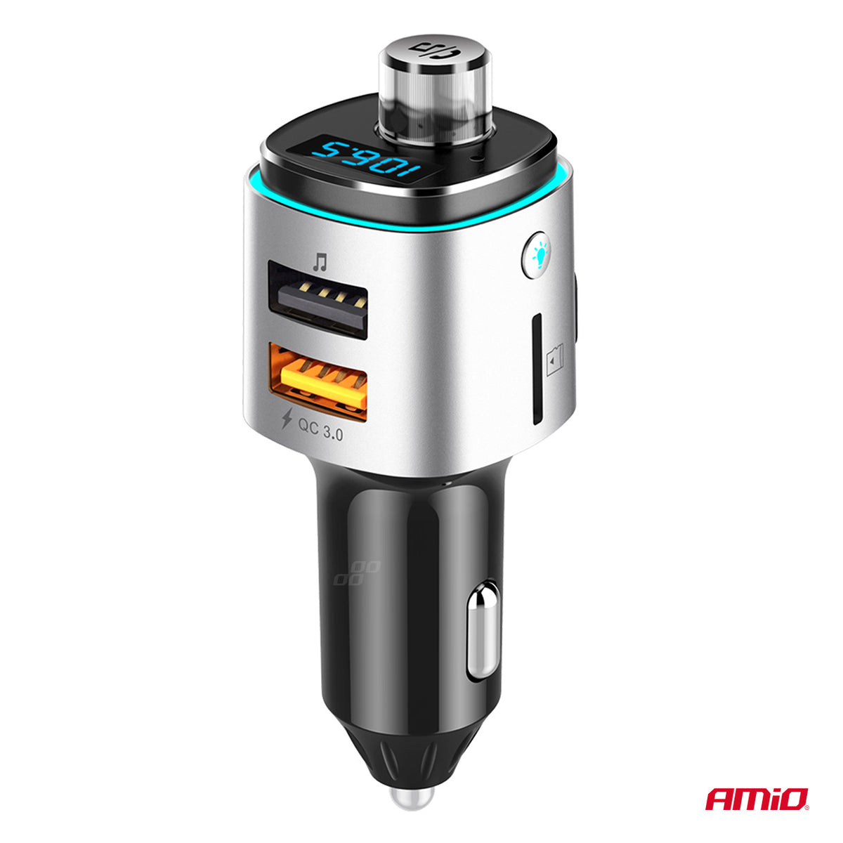 FM-lähetin 2×USB-A microSD 12 V 24 V