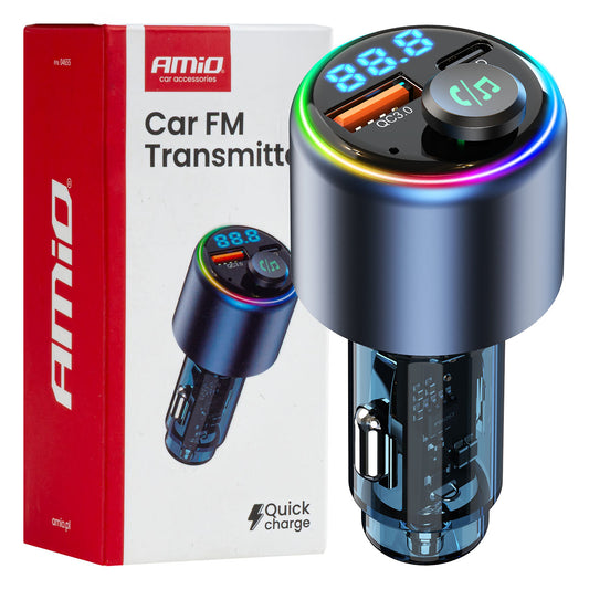 FM-lähetin 1×USB-A 1×USB-C 12 V 24 V
