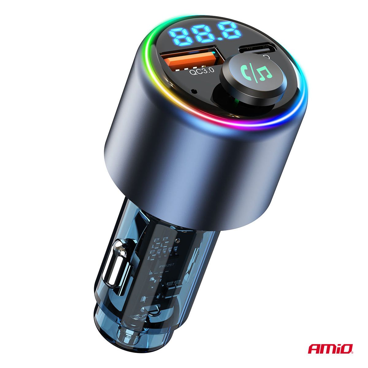 FM-lähetin 1×USB-A 1×USB-C 12 V 24 V