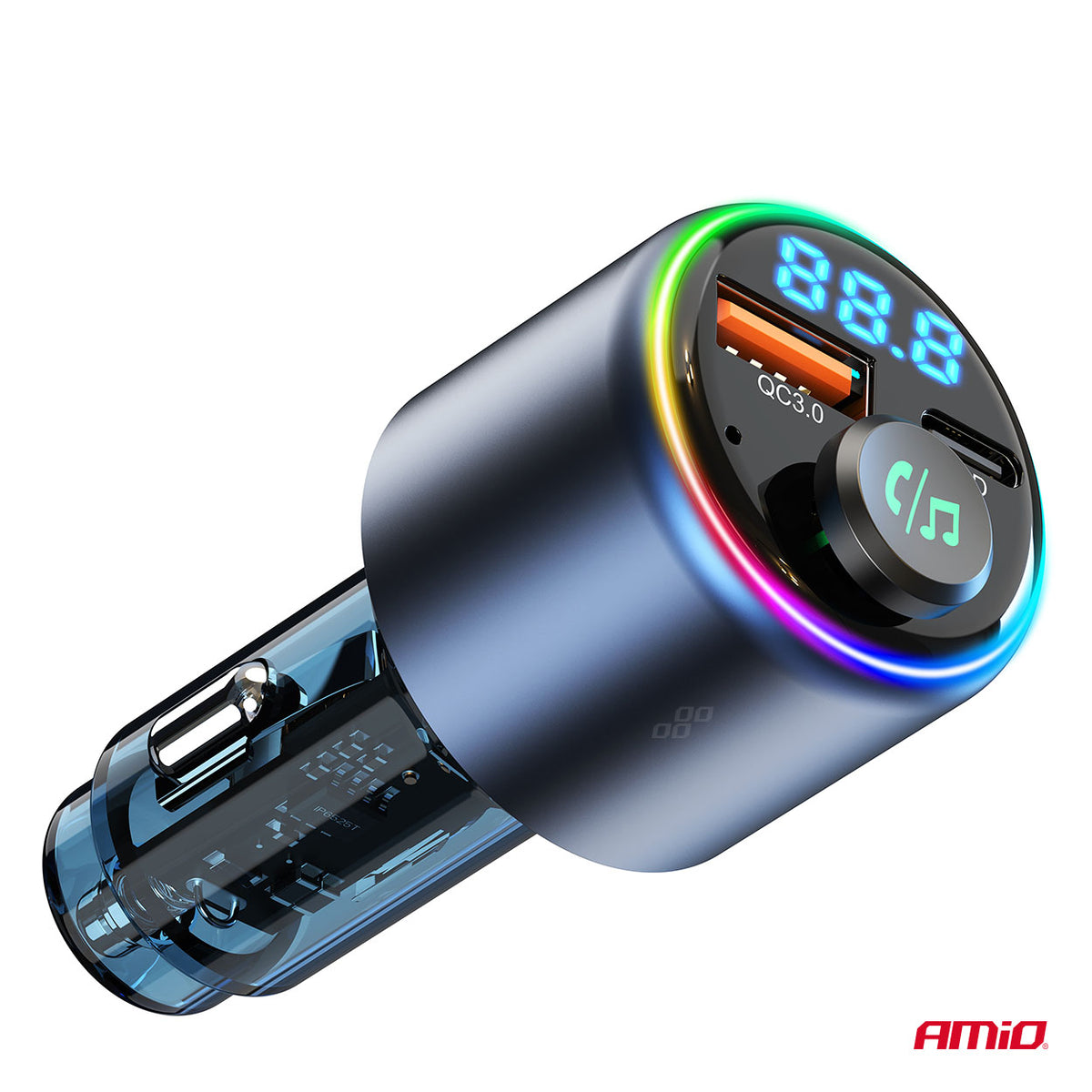 FM-lähetin 1×USB-A 1×USB-C 12 V 24 V