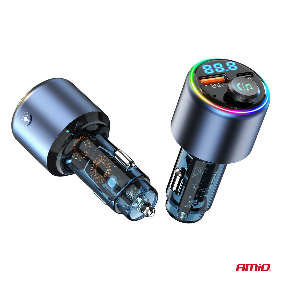 FM-lähetin 1×USB-A 1×USB-C 12 V 24 V