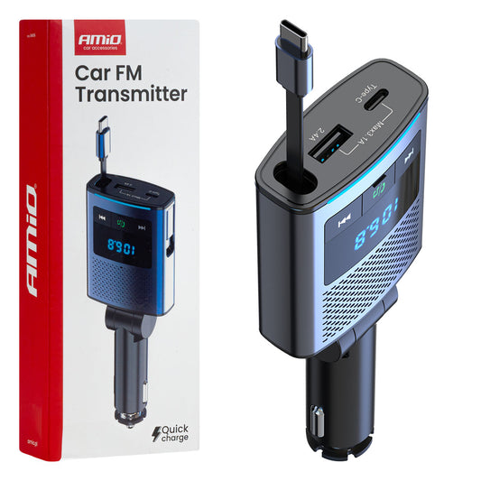 FM-lähetin 1×USB-A 1×USB-C 12 V 24 V