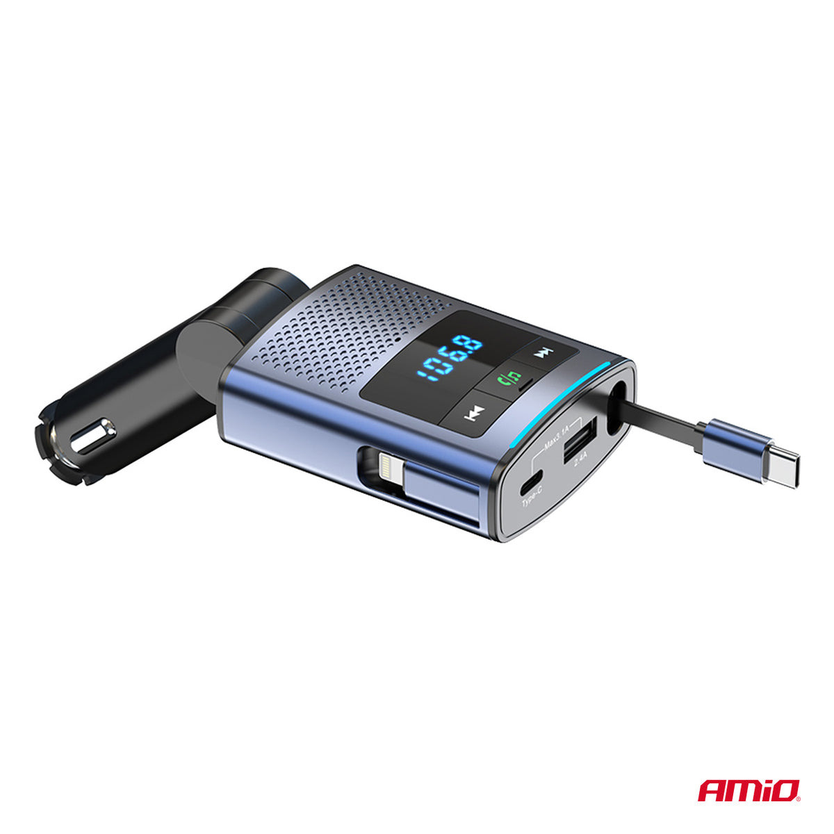 FM-lähetin 1×USB-A 1×USB-C 12 V 24 V